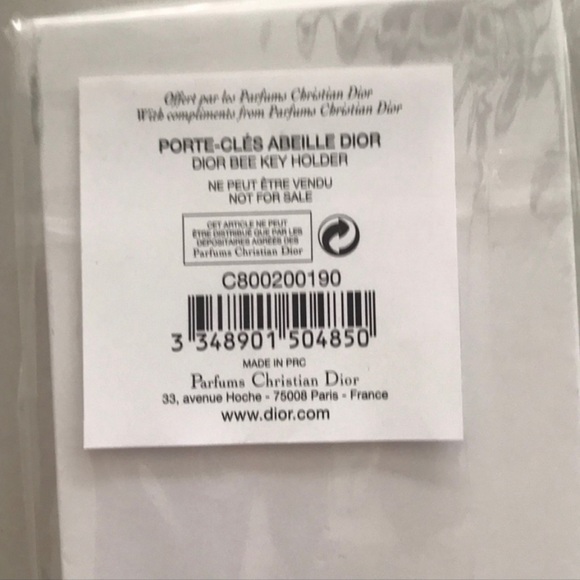 DIOR Blue Bee Metal/Leather Bag Charm Keychain - Picture 6 of 7